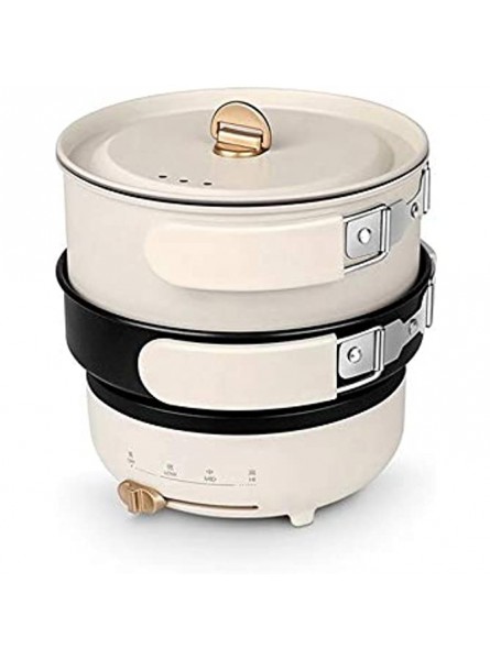 HSCYLWJ Travel Multi-Function Electric Cooker 2 in 1 Mini Cooking Pot Decoct Fry Pan Machine Mini Hotpot Stainless Steel Meat Skillet - LOKVHGEI