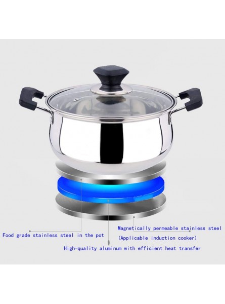 Stock Pot 304 Stainless Steel Household Thickened 1.5L 2.5L 3.5L 4.5L 6L for Gas Stove Induction Cooker 1-8 People Size : 1.5L - BWSMI0NJ