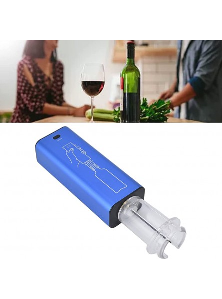 Electric Wine Bottle Opener Automatic Corkscrew Aluminum Alloy 2H Charging Gift Option with Bottle Cutter Blue - RCER1DDN