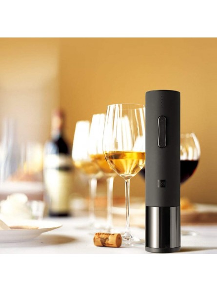Electronic Wine Opener Set Electric Wine Bottle Opener Stainless Steel Rechargeable for Home Restaurant Party and as Gift Black Black - FOUGPTFD