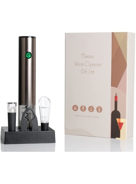 TONIJAWES Electric Wine Opener with Charging Base Touch-Sensor Wine Bottle Opener Set with Vacuum Stopper Use It At Home When Catering At Banquets In Restaurants or Behind The Bar - PDMKVYFX