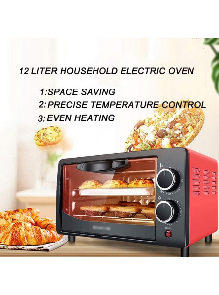 Super wide convection countertop oven compact structure double grill easy to control including baking tray 12L 600W stainless steel red - MEEUJ24Y