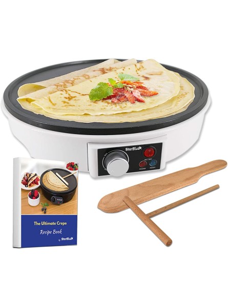30.5cm Electric Pancake & Crepe Maker by StarBlue with Free Recipes e-Book and Wooden Spatula AC 220-240V 50 60Hz 1000W UK Plug Europe Adapter Included - SBWI3B59