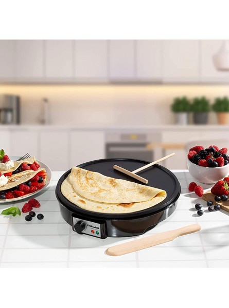 Electric Pancake Crepe Maker Set Kit With 3 Ready To Mix Flavoured Ingredients Set Complete Pancake Making Kit Non Stick Hot Plate 1000W T Stick Inc - PLGEXN5I