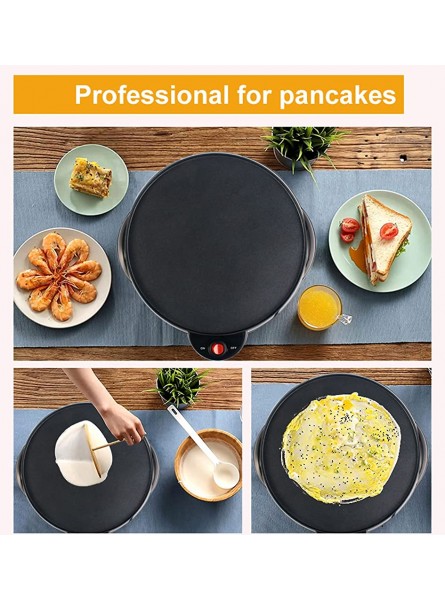 SHUONING Electric Pancake Maker 23 CM Crepe And Pancake Maker with Non Stick Hot Plate 650W Electric Household Omelette Crepe Machine One-Button Operation - GWTLTBEE