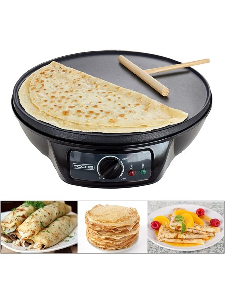 Voche® 1000W Electric Pancake & Crepe Maker with 12" Non Stick Hot Plate and Free Utensils - EHTL4O97