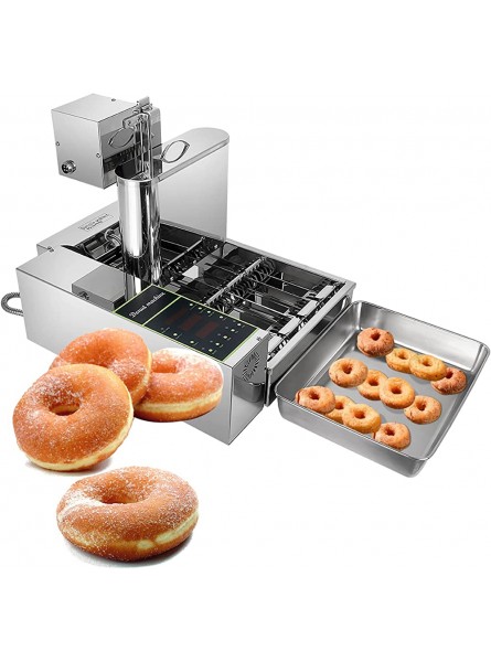 Commercial Donut Maker Machine,Automatic Mini 4Rows Donuts Making Machine 304 Stainless Steel Donut Machine,Adjustable Thickness Donut Fryer Auto Doughnut Maker with 5.5L Hopper 2000W - BLARR1MT