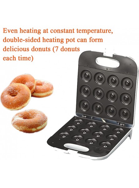 Kitchen Helper Mini Donut Maker Home Dessert Breakfast Machine Double-Sided Heating Automatic Baking Tool Make 12 at A Time - NGFY2PT4