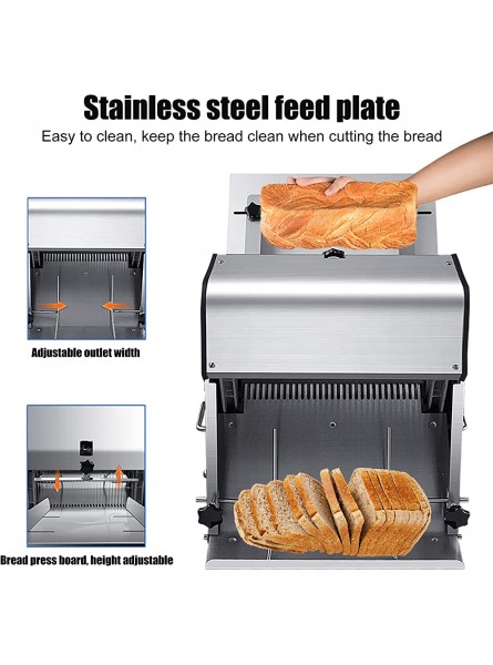 Electric Bread Slicer Cutter Commercial Stainless Steel Heavy Duty Automatic Electric Bread Slicer Machine for Toast Bread & Other Food Slicer,31PCS TIME,Non-Slip Feet,370W 110V - AYTYD2J3
