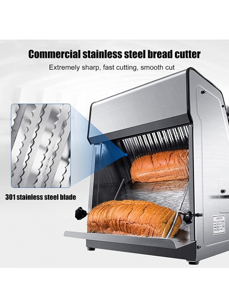 Electric Food Slicer,Automatic Electric Bread Slicer Machine,Commercial Food Deli Bread Cheese Cutter,Stainless Steel Bread Machine,Adjustable Slice Width,for Home Use Easy to Clean,31 Tablets - JAOO97RN