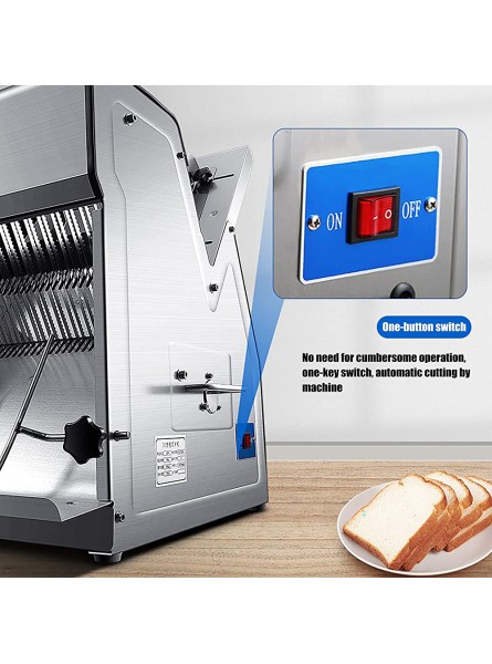 Electric Food Slicer,Automatic Electric Bread Slicer Machine,Commercial Food Deli Bread Cheese Cutter,Stainless Steel Bread Machine,Adjustable Slice Width,for Home Use Easy to Clean,31 Tablets - JAOO97RN