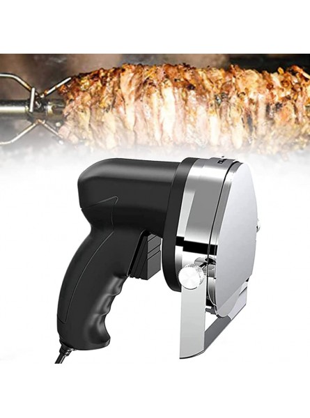Electric Kebab Meat Slicer 80W Stainless Steel Electric Hand Held Barbecue Slicer for Cutting Turkish Kebab Lamb Turkey Black - PDLJQFYF