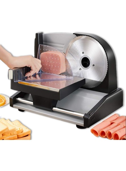 Small Electric Slicer 200w Cooked Food Meat Cutter 7.4 in Detachable Stainless Steel Blade for Beef Mutton Ham Cheese Vegetables Bread 1-15mm - QXNHTV3J