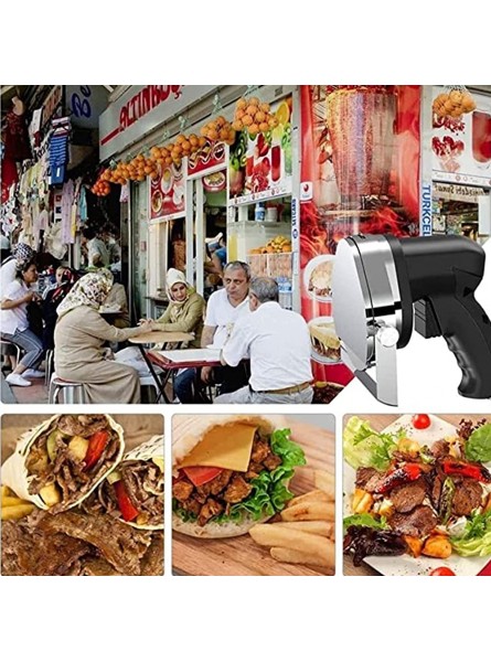 XYEJL Meat Slicer Machine,Dedicated Turkish Electric Barbecue Electric Kebab Slicer Charging Handheld Doner Kebab Slicer Adjustable Thickness Commercial Home Barbecue Knife,B - UJUKJHJP