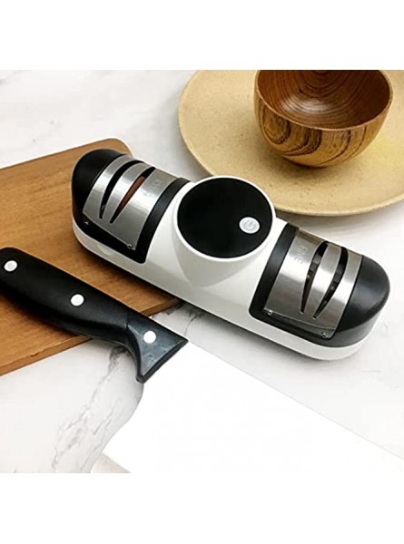 WWFAN Knife Sharpener， Kitchen Electric Knife Sharpener USB Rechargeable Double Head Sharpener For Scissor Kitchen Cutter Professional Sharpening Tool Color : White - DDDDP2O9