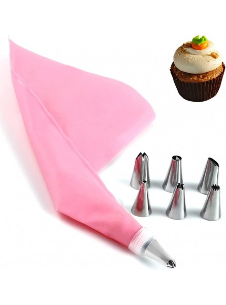 Wpond 26 Pcs 430 Stainless Steel+PP+TPU Reusable Piping Bag Tool Kit Piping Tip Converter Piping Bag Professional Accessories For Cakes Baking White - ZEKRVOTY