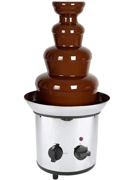 4 Tiers Tower Chocolate Fountain Stainless Steel Electric Chocolate Melting Machine Great for Kids' Parties and Weddings - UCIHSJP7