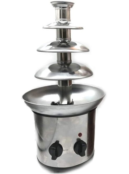 Commercial 4-Layer Chocolate Fountain Electric Waterfall Hot Pot Melter Stainless Steel Heating Basin 2 Lb Capacity for Weddings Birthdays Holidays and Celebrations - TLCAU9AB