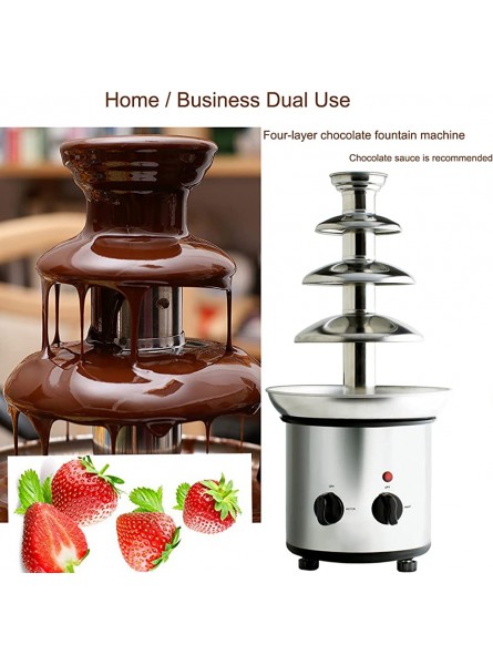 Electric Chocolate Fountain Machine 4 Tier Chocolate Diy Waterfall Fondue,170W Candy And Cheese Dip Machine,Suitable For Weddings Birthdays Parties - EQJVG6J7
