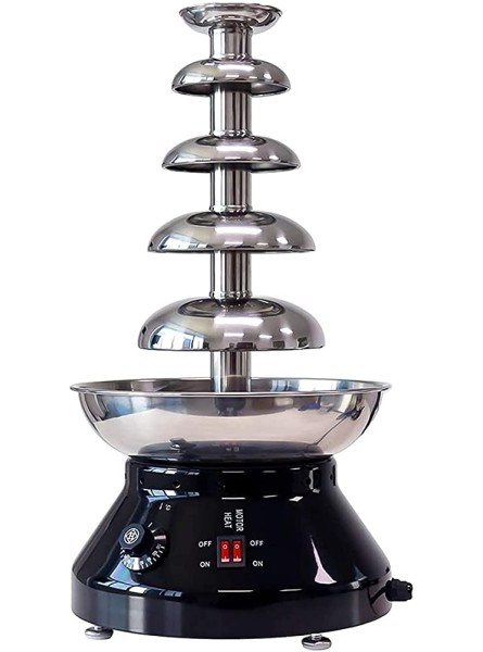 fefelike Chocolate Fondue,Chocolate Fountain Machine,5-Tier 3L Stainless Steel Commercial Chocolate Fountain for Party Wedding Restaurant 30℃~110℃ Adjustable Temperature,Black - YWHVAXBI