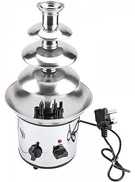jjff 4 Tiers Chocolate Fountains Electric Chocolate Melting Machine Stainless Steel Large Capacity Professional Buffet Heater Machine for Commercial & Household Birthday Christmas Eve - DEQY7965