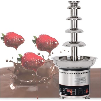 KELUNIS 5-Tier Chocolate Fountain Large Fondue Sets Adjustable Temperature Electric Chocolate Fountain Machine for Party Wedding and Birthday - NJOYNMDQ