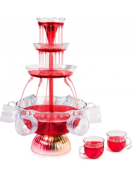 NOSTALGIA Party Fountain Holds 1.5 Gallons LED Lighted Base Includes 8 Reusable Cups 1.5 Gallon - LBCY544U