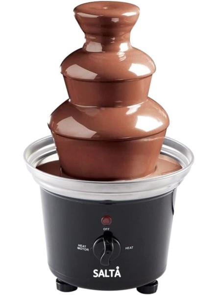 Salta Large Size Stainless Steel Chocolate Fountain Fondue Set Electric 3-Tier Machine with Hot Melting Pot Base 500ml Capacity - HMGUS82K