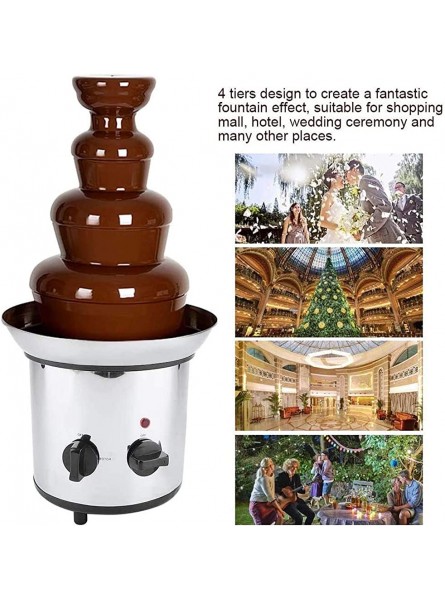 WREEE 4 Tiers Chocolate Fountain Electric Chocolate Melting Machine Fondue Fountain - ASYIGBRS
