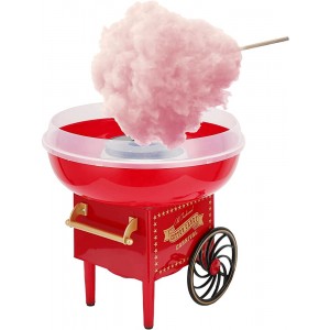 Cotton Candy Machine Vintage Cart Shape Cotton Candy Machine Cotton Candy Floss Machine Children DIY Home Made Candy Floss Maker Tool for Birthday Family Party UK Plug - FZXNMH67