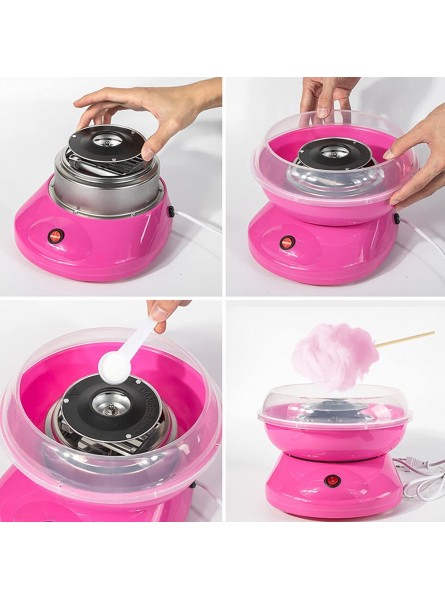 Electric Cotton Candy Maker DIY Machine Portable Cotton Sugar Floss Girl Boy Gift Children's Day Pink - WIYO8X8P