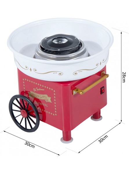 HOMCOM Electric Cotton Candy Maker Candy Floss Machine Cart Kitchen DIY 450W Red - INVKYMM2