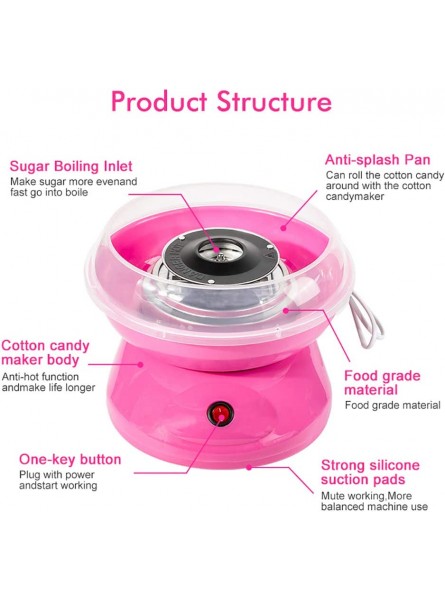 TINE Electric Commercial Cotton Candy Machine Cotton Candy Floss Maker Home Kids Party Sweet Gift Household Machine For Kids Gifts,Pink - CLOMV79R