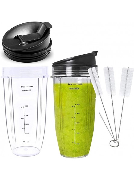 2 * 24OZ Cups with Spout Lids Replacement Parts Fits for Nutri Ninja Blenders - ZVYCBD67