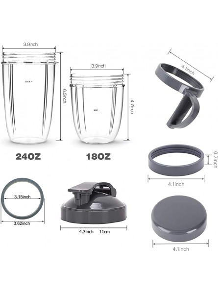 Blender Replacement Parts 18oz 24oz Cups with Lip Ring Flip-Top to-Go Lid,Stay Fresh Resealable Lids,Gaskets & Shock Pad Compatible with Nutribullet 600W 900W - PWCGQXUP