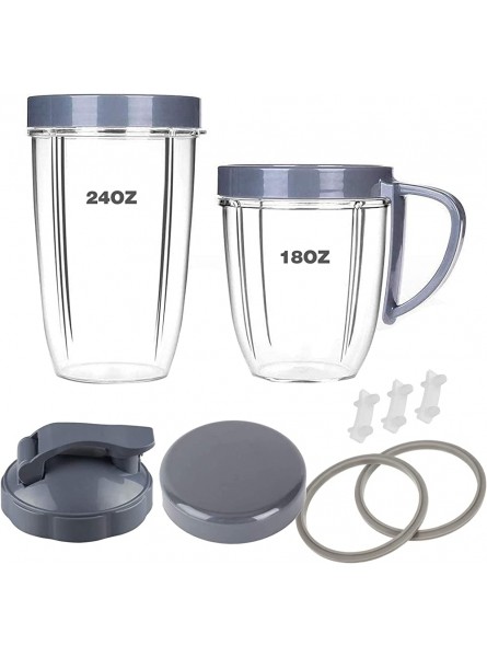 Blender Replacement Parts 18oz 24oz Cups with Lip Ring Flip-Top to-Go Lid,Stay Fresh Resealable Lids,Gaskets & Shock Pad Compatible with Nutribullet 600W 900W - PWCGQXUP