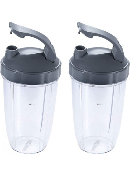 DRELD 2 Pack 24oz Cups with Flip Top to-Go Lid Compatible with Nutribullet 600W 900W Blender Juicer 24oz - PGCQB2QI