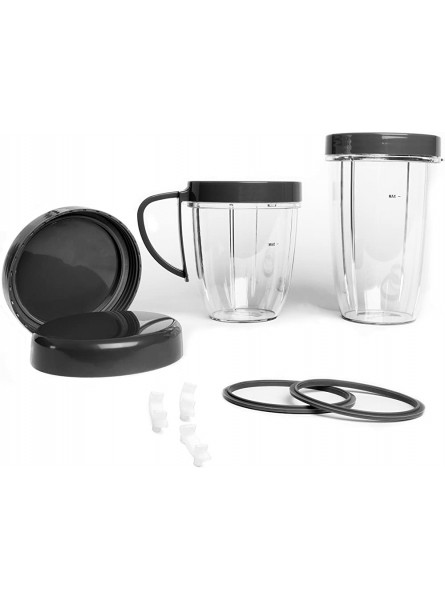 Premium Accessory Kit Compatible with NutriBullet 600W 900W 2 Cups and Resealable Lid & Gasket & Shock Pad & Jar Rink Spare Replacement Parts - JKUM383M