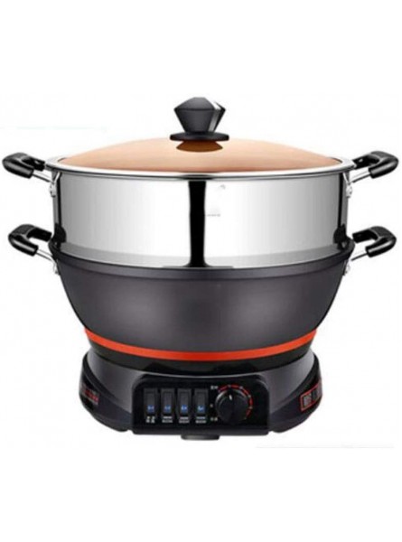 Electricity Heat Pot Electric Frying Cooking Pot Electric Frying Pan Household Multi-Function Electric Cooker Cast Iron Electric Wok Can Be Used In Kitchen Restaurants Gourmet Cooking - PIZDR17O