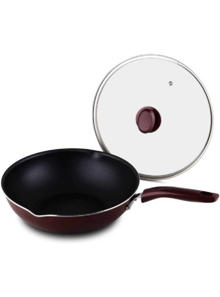 FXG Marble WokNon Stick Wok with Toughened Glass Lid Stir Fry Pan with Non Slip Stay Cool Handle Aluminium Cookware Induction Oven and Dishwasher Safe - MPVCTO6Q