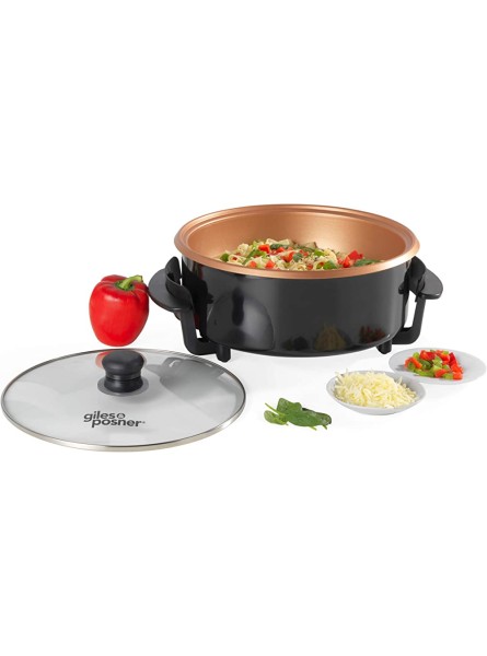 Giles & Posner EK4247 Family Multi Meal Maker Electric Skillet 1500 W 32 cm Copper Non-Stick Cooking Plate 5 Heat Settings Detachable Thermostat Ideal for Hot Pots Pasta Curries Fajitas - KWJJI6B1