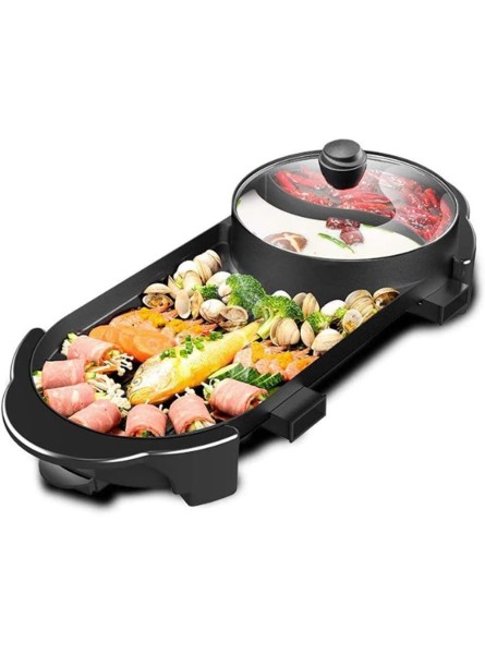 JTJxop Electric Skillet Pan with Lid Electric Hot Pot Electric Baking Pan 2200 Watts Power Temperature Control Non-Stick Coating Easy To Clean Black - KGIRAIT2