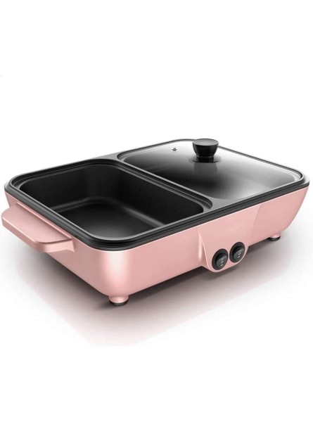 JTJxop Electric Skillet Pan with Lid Mini Electric Hot Pot Electric Baking Pan With Non Stick Aluminum Body And Heat-Resistant Handle Easy To Clean 1400W,Pink,Medium - TAXCRXB2