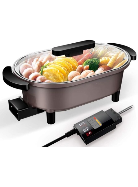 JTJxop Electric Skillet Pan with Lid Multi-Function Electric Hot Pot Non-Stick Coating Easy To Clean 1355 Watts Power Temperature Control 2.7L - RVOVJXUH