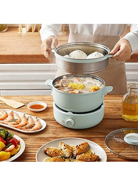 Zcm Multi-Function Electric Skillet 2.5L 2 Layers Food Steamer Multifunction Meal Cooking Pot Electric Cooker Heating Pan Electric Cooking Pot Machine Hotpot Capacity : 2.5L Color : With steamer - IYCOO286