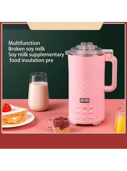 N B Automatic Mini Soymilk Maker Juicer Blender Rice Paste Maker,Kitchen Appliances Soup Maker Stainless Steel,Pink - XAVKV54I