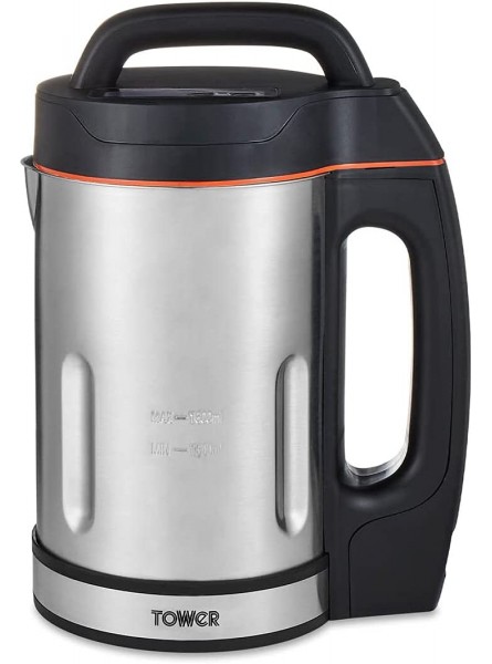 Tower T12031 Soup & Smoothie Maker with Intelligent Control System and Stainless Steel Jug and Blade 1000W 1.6 Litre Stainless Steel - ODNMY8T9