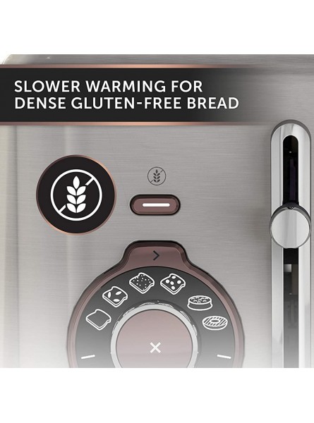 Breville Bread Select 4-Slice Toaster | Temperature Control & High Lift | Wide Slots & Independent 2-Slice Controls | Brushed Nickel Silver Grey [VTT953] - GMDTXROA