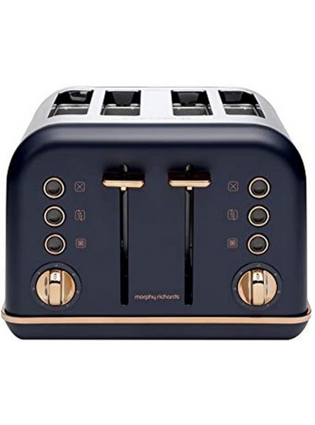 Morphy Richards Rose Gold Collection Midnight Blue 4 Slice Toaster 242039 - JEKT10GQ