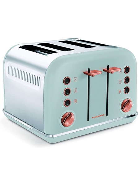 Morphy Richards Rose Gold Collection Ocean Grey 4 Slice Toaster 242040 - SWBGY84M